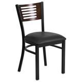 Flash Furniture Hercules Series Black Decorative Slat Back Metal Restaurant Chair - Walnut Wood Back screenshot. Chairs directory of Office Furniture.