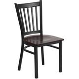 Flash Furniture Hercules Series Black Vertical Back Metal Restaurant Chair - Walnut Wood Seat - Flas screenshot. Chairs directory of Office Furniture.