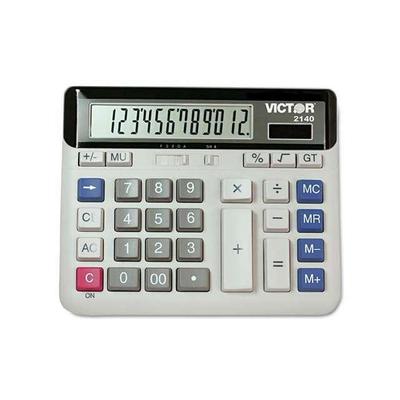 Victor 12 Digit Desktop Calculator (12 Characters - LCD - Solar, Battery Powered - 7.5" x 6" x 1.6"