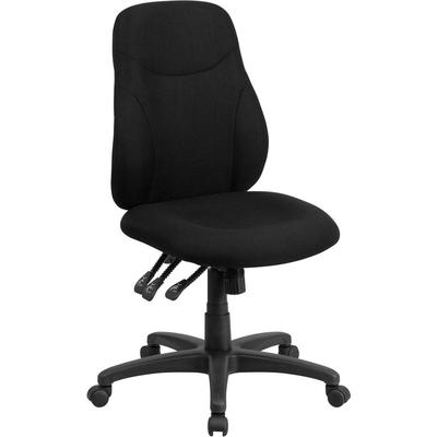 Flash Furniture Mid-Back Black Fabric Multi-Functional Ergonomic Swivel Task Chair, BT-90297M-GG, BT