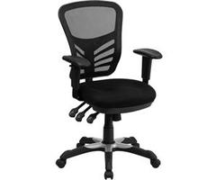 Flash Furniture Mid-Back Black Mesh Chair with Triple Paddle Control (FLA-HL-0001-GG)