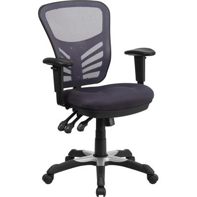 Flash Furniture Mid-Back Dark Gray Mesh Swivel Task Chair with Triple Paddle Control, HL-0001-DK-GY-