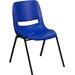 Flash Furniture RUTEO1BLGG Hercules 880 lb. Capacity Blue Ergonomic Shell Stack Chair RUTEO1BLGG