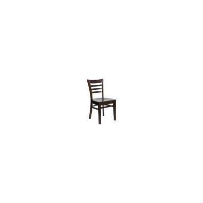 Flash Furniture XU-DGW0005LAD-WAL-GG Ladder Back Wood Chair with Walnut Finish