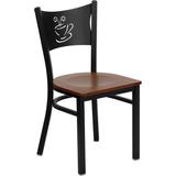 Flash Furniture XUDG60099COFCHYWGG Hercules Black Coffee Back Metal Restaurant Chair with Cherry Woo screenshot. Chairs directory of Office Furniture.