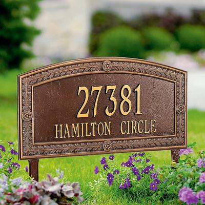 Hamilton Address Plaques - Wall Plaque, Antique Copper Wall Plaque, Standard - Frontgate