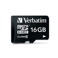 Verbatim 16 GB Premium MicroSDHC Memory Card with Adapter, Class 10 44082