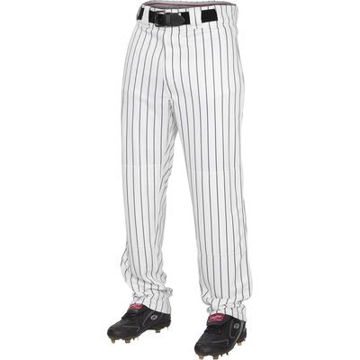 Rawlings Youth Semi-Relaxed Pants with Pin Stripe Design, Large, White/Black