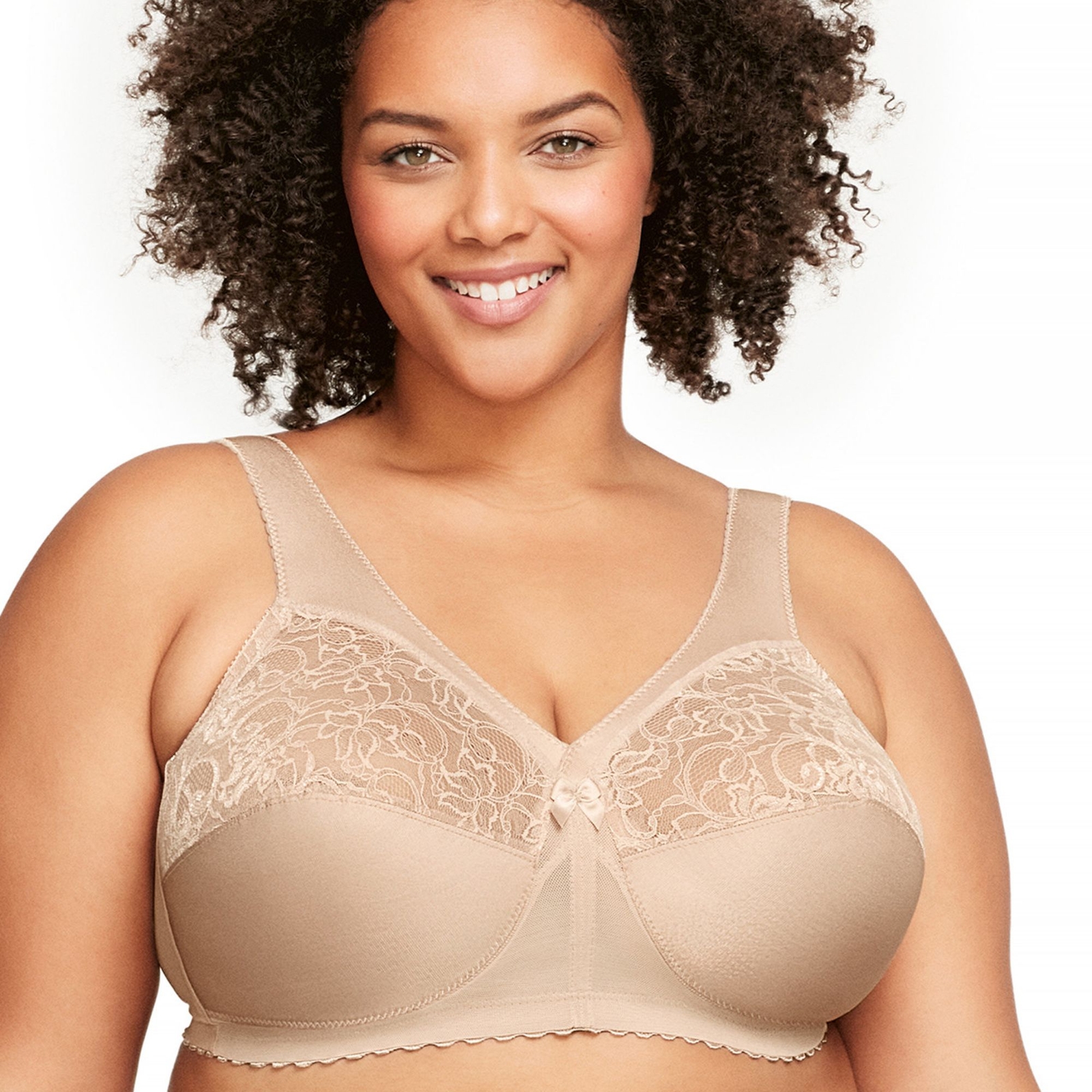Glamorise MagicLift Full-Figure Support Bra (Size 40-D) Blush, Nylon,Polyester,Spandex
