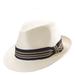 Scala Classico Men's Toyo Stripe Ribbon Fedora Ivory Size M