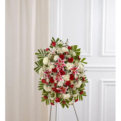 1-800-Flowers Flower Delivery Red Rose & Lily Standing Spray Small | Happiness Delivered To Their Door