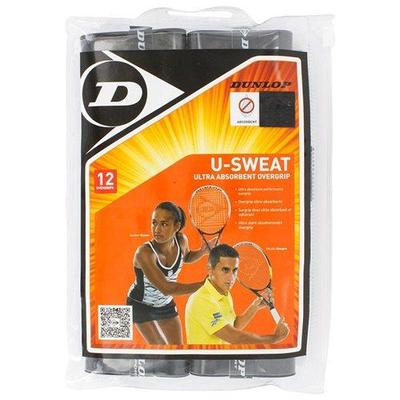 Dunlop U Sweat 12 Pack Tennis Overgrip Black