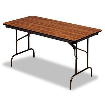 Iceberg ICE55235 Premium Wood Laminate Folding Table with Brown Steel Legs, 30" Length x 96" Width x