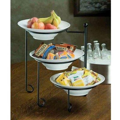 American Metalcraft 3-Tier Twisted Wrought Iron Display Stand
