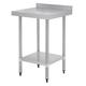 Vogue Food Prep Table with Upstand 600 mm, Stainless Steel, Size: 900(H) x 600(W) x 600(D)mm, Upstand: 60 mm, Flat Packed, T379