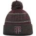 Men's Top of the World Maroon/Heather Charcoal Texas A&M Aggies Below Zero Cuffed Pom Knit Hat