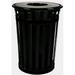 Witt Industries M3601-FT-SLV Oakley Basic Slatted Metal Waste Receptacle With Flat Top Lid - 36 Gallon