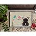 Winston Porter Ciaris Christmas Presents Between Friends French Bulldog Outdoor Door Mat Rubber in White | 24 W x 36 D in | Wayfair