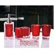 AMSS 5 Piece Stunning Bathroom Accessories Set in Crystal Like Acrylic Tumbler Dispenser Soap Dish Cups,Red