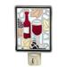 Wine Bottle & Glass - Stained Glass NightLight by Ganz