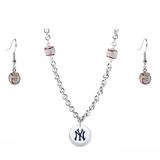 New York Yankees Crystals from Swarovski Baseball Necklace & Earrings