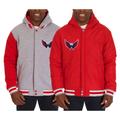 Men's JH Design Red/Gray Washington Capitals Two-Tone Reversible Fleece Hooded Jacket