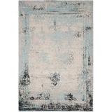 Blue Rectangle 8' x 11' Area Rug - Wrought Studio™ Sarvis Vintage Performance Abstract Rug 96.0 x 0.5 in Polyester/Cotton | Wayfair