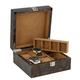 Aevitas Watch and Cufflink Collectors Box 8 Pair Cufflinks + 4 Wrist Watches in Dark Burl Wood with Solid Lid