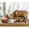 Purpledip Beautiful Brass Nandi Kamdhenu Cow and Calf (10014)