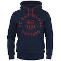 FC Barcelona Official Football Gift Mens Graphic Fleece Hoody Medium Navy Blue