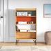 Mercury Row® Teen Aaron Standard Bookcase w/ 4 Shelves Wood/Metal in Brown/Gray/Orange | 48.75 H x 28.5 W x 10.25 D in | Wayfair