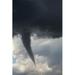 Dramatic funnel cloud created in dark storm clouds; Calgary Alberta Canada Poster Print (24 x 38)