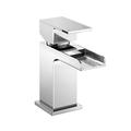 DBS Chrome Modern Waterfall Mono Basin Mixer Tap Mini Square