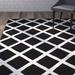 White 84 x 0.63 in Area Rug - Ebern Designs Teresita Ellicott Geometric Handmade Tufted Wool Black/Ivory Area Rug Wool | 84 W x 0.63 D in | Wayfair