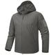 TACVASEN Windproof Work Fleece Jacket Mens Waterproof Softshell Jacket Fleece Outdoor Coats Military Blouson Grey L