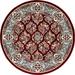 Red/White 120 x 120 x 0.5 in Indoor Area Rug - Astoria Grand Jackson Oriental Burgundy/Beige Area Rug Polyester/Polypropylene | Wayfair