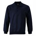 James & Nicholson Classic Comfort Polo Sweatshirt for Men (M, Navy)