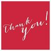 Red Whimsical Thank You Square Favor Labels 40-Pack