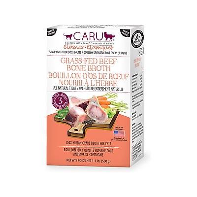 Caru Grass-Fed Beef Bone Broth Human-Grade Dog & Cat Wet Food Topper, 1.1-lb box