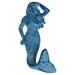 Handcrafted Model Ships 6 in. Cast Iron Mermaid Hook - Rustic Dark Blue Whitewashed