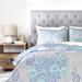 East Urban Home Darieus Turquoise Floral Reversible Duvet Cover Set Microfiber in Blue/White | Twin/Twin XL | Wayfair EUNH5353 33410187