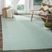 Blue 48 x 0.25 in Area Rug - George Oliver Dryden Geometric Handmade Flatweave Cotton Ivory/Aqua Area Rug Cotton | 48 W x 0.25 D in | Wayfair