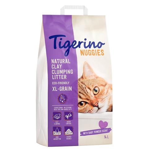 2 x 14l Tigerino Nuggies XL-Grain Katzenstreu – Babypuderduft