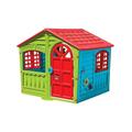 Palplay Plastic Playhouse, House of Fun, Indoor and Outdoor Playhouse, UV Resistant, Playhouse for Girls and Boys, Imagative Fun, Suitable for Ages 2+, Red, Green and Blue, 130 x 111 x 115cm