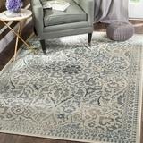 White 79 x 0.14 in Area Rug - Bungalow Rose Floral Cream/Light Blue Area Rug Polyester/Viscose/Cotton | 79 W x 0.14 D in | Wayfair