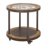 Urban Designs Clock Top Industrial End Table Glass in Brown | 25 H x 24 W x 24 D in | Wayfair 7728344