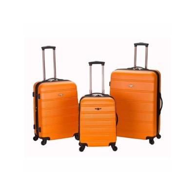 Melbourne 3 Piece Expandable ABS Spinner Luggage Set - Orange