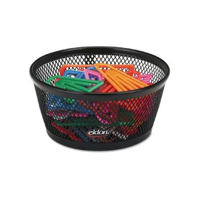 Jumbo Nestable Paper Clip Dish, Wire Mesh, 4 3/8" Diameter x 2", Black