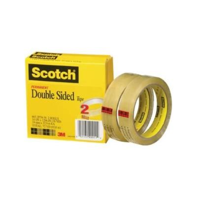 3/4" x 1296", 3" Core, Double Sided Tape - 2 Per Pack, Clear