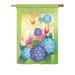 Breeze Decor Welcome Butterflies 2-Sided Polyester House Flag Metal in Blue/Green/Pink | 40 H x 28 W in | Wayfair BD-BG-H-104065-IP-BO-DS02-IM